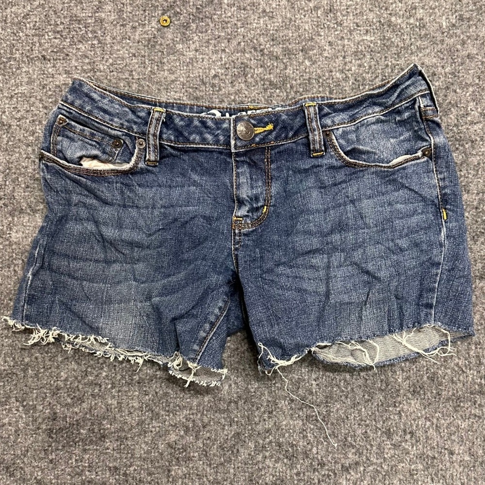 Bullhead Denim Shorts Womens Size 3 Blue Hermosa Super Skinny Cutoff Frayed Hem